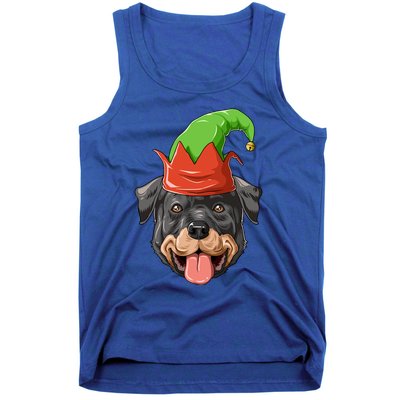 Rottweiler Elf Hat Christmas Rottweiler Gift Tank Top