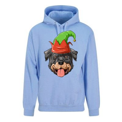 Rottweiler Elf Hat Christmas Rottweiler Gift Unisex Surf Hoodie