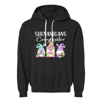 Rabbit Eggs Hunting Shenanigans Bunny Gnome Garment-Dyed Fleece Hoodie