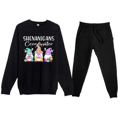 Rabbit Eggs Hunting Shenanigans Bunny Gnome Premium Crewneck Sweatsuit Set