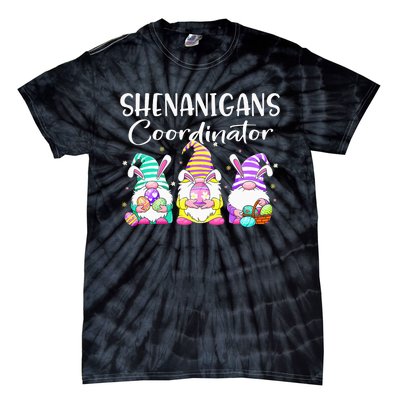 Rabbit Eggs Hunting Shenanigans Bunny Gnome Tie-Dye T-Shirt