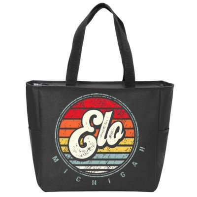 Retro Elo Home State Cool 70s Style Sunset Zip Tote Bag