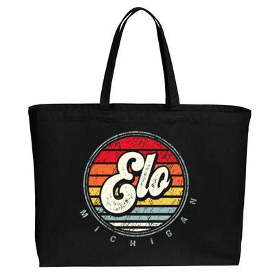 Retro Elo Home State Cool 70s Style Sunset Cotton Canvas Jumbo Tote