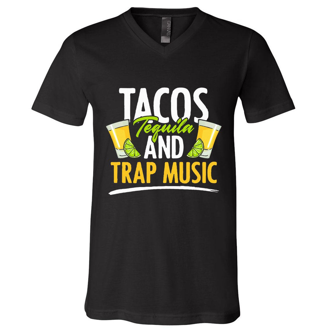 Rap Edm Hiphop Rapper Tacos Tequila And Trap Music V-Neck T-Shirt