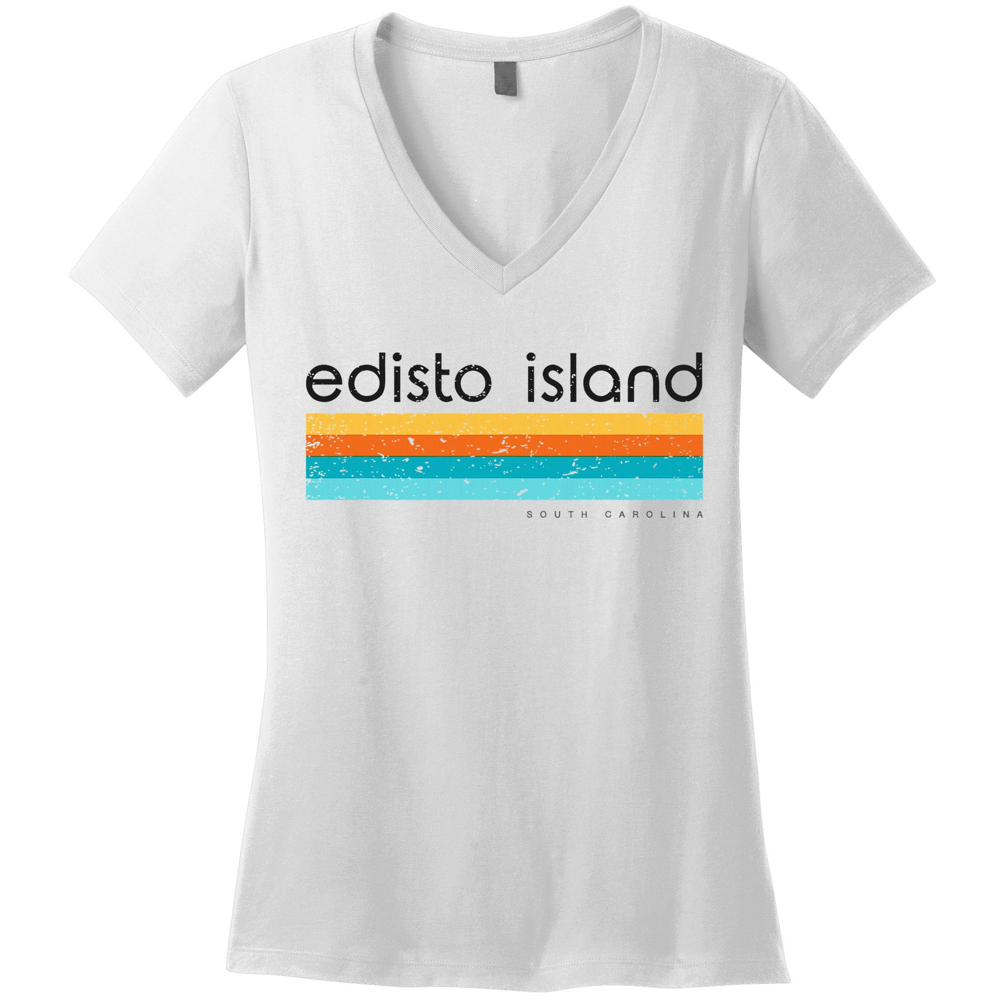 Retro Edisto Island South Carolina Vintage Design Women's V-Neck T-Shirt