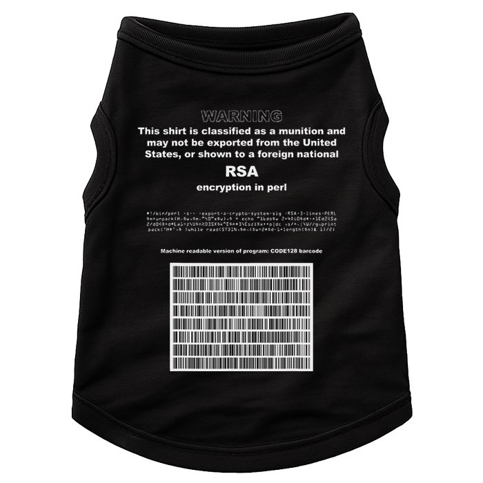 Rsa Encryption In Perl Bitcoin Cypherpunk Adam Back Barcode Doggie Tank