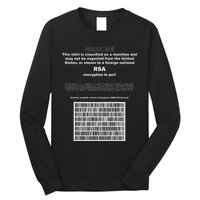 Rsa Encryption In Perl Bitcoin Cypherpunk Adam Back Barcode Long Sleeve Shirt