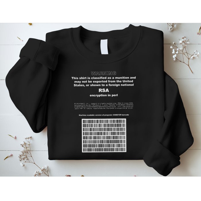 Rsa Encryption In Perl Bitcoin Cypherpunk Adam Back Barcode Sweatshirt
