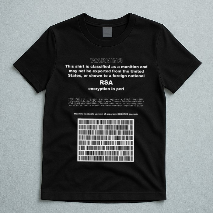 Rsa Encryption In Perl Bitcoin Cypherpunk Adam Back Barcode T-Shirt