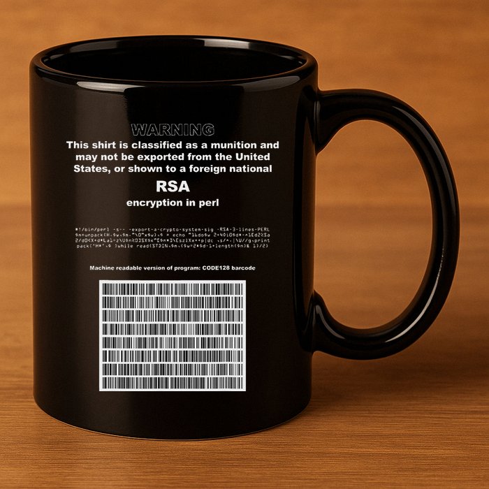 Rsa Encryption In Perl Bitcoin Cypherpunk Adam Back Barcode 11oz C Handle Ceramic Mug