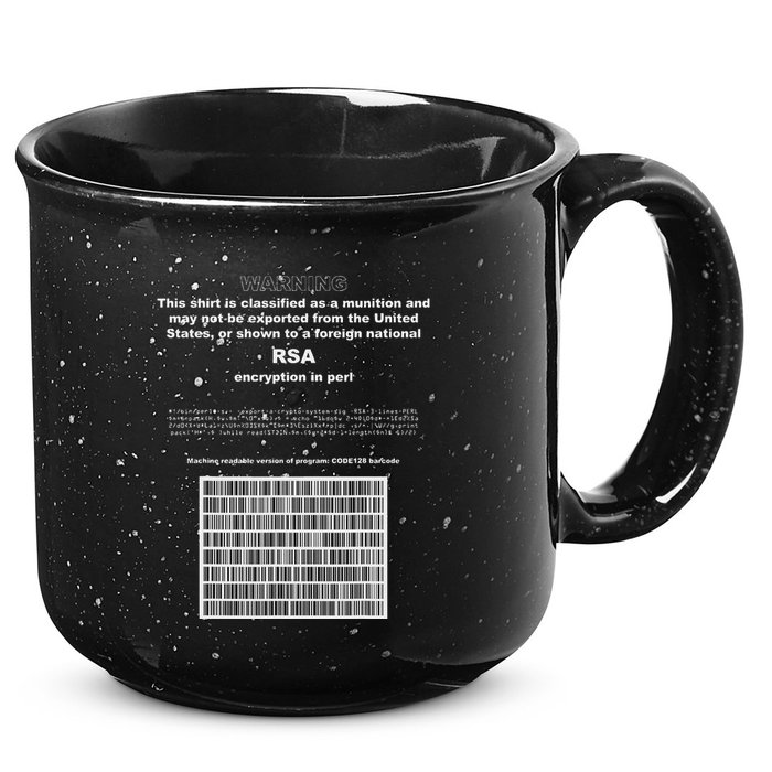 Rsa Encryption In Perl Bitcoin Cypherpunk Adam Back Barcode 15oz Campfire Ceramic Mug