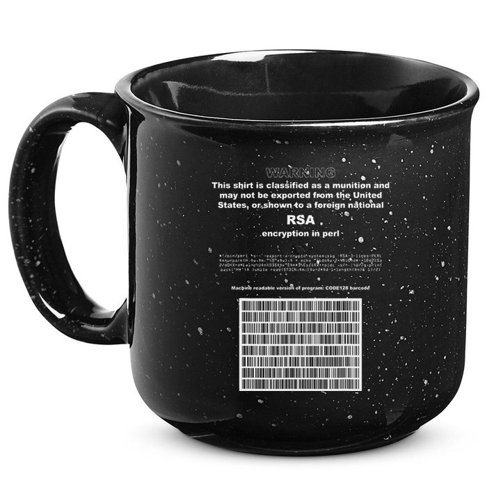 Rsa Encryption In Perl Bitcoin Cypherpunk Adam Back Barcode 15oz Campfire Ceramic Mug