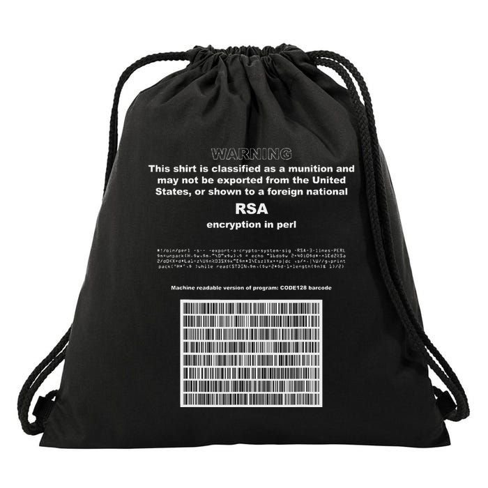 Rsa Encryption In Perl Bitcoin Cypherpunk Adam Back Barcode Drawstring Bag