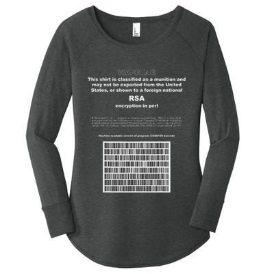 Rsa Encryption In Perl Bitcoin Cypherpunk Adam Back Barcode Women's Perfect Tri Tunic Long Sleeve Shirt