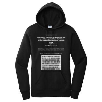 Rsa Encryption In Perl Bitcoin Cypherpunk Adam Back Barcode Women's Pullover Hoodie