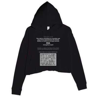 Rsa Encryption In Perl Bitcoin Cypherpunk Adam Back Barcode Crop Fleece Hoodie
