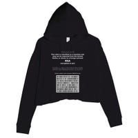 Rsa Encryption In Perl Bitcoin Cypherpunk Adam Back Barcode Crop Fleece Hoodie