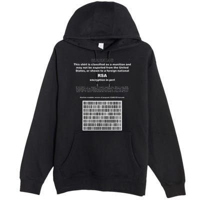 Rsa Encryption In Perl Bitcoin Cypherpunk Adam Back Barcode Premium Pullover Hoodie
