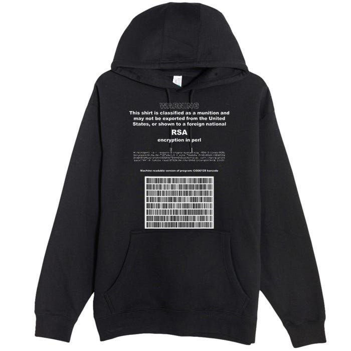 Rsa Encryption In Perl Bitcoin Cypherpunk Adam Back Barcode Premium Pullover Hoodie