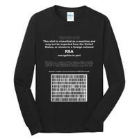 Rsa Encryption In Perl Bitcoin Cypherpunk Adam Back Barcode Tall Long Sleeve T-Shirt