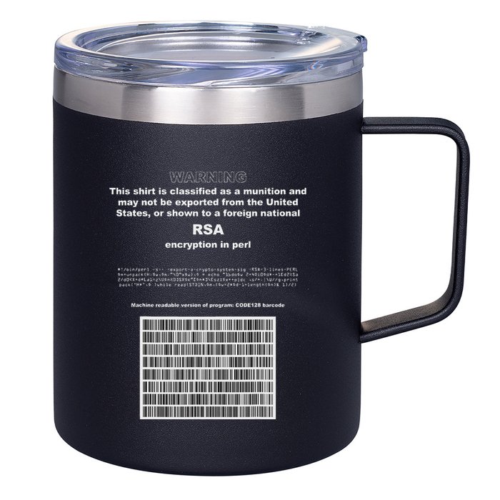 Rsa Encryption In Perl Bitcoin Cypherpunk Adam Back Barcode 12oz Stainless Steel Coffee Mug