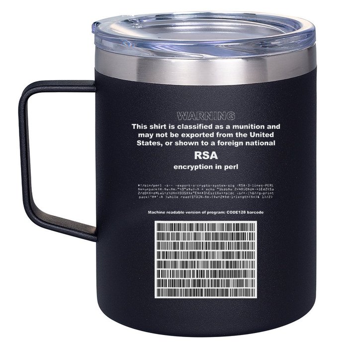 Rsa Encryption In Perl Bitcoin Cypherpunk Adam Back Barcode 12oz Stainless Steel Coffee Mug