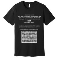 Rsa Encryption In Perl Bitcoin Cypherpunk Adam Back Barcode Premium T-Shirt