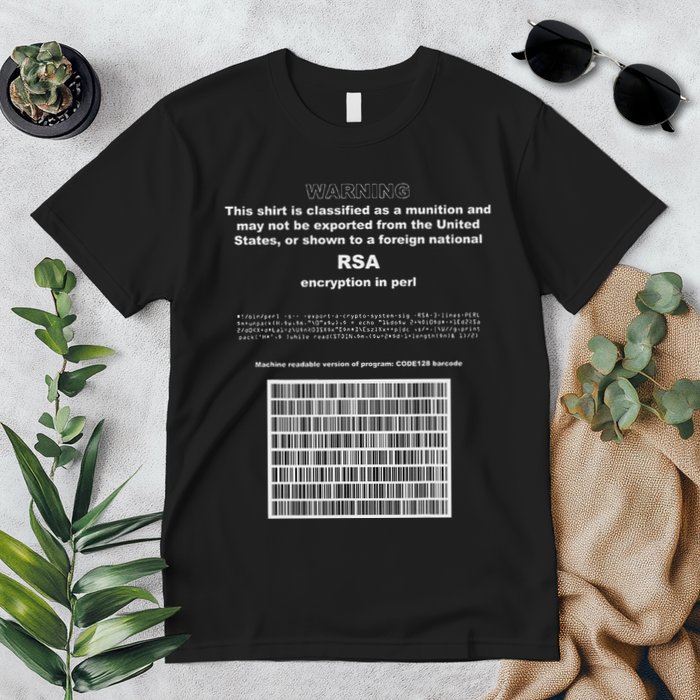 Rsa Encryption In Perl Bitcoin Cypherpunk Adam Back Barcode Premium T-Shirt