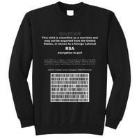 Rsa Encryption In Perl Bitcoin Cypherpunk Adam Back Barcode Tall Sweatshirt