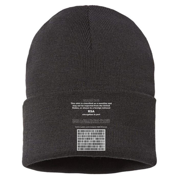 Rsa Encryption In Perl Bitcoin Cypherpunk Adam Back Barcode Sustainable Knit Beanie