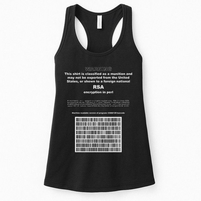 Rsa Encryption In Perl Bitcoin Cypherpunk Adam Back Barcode Womens Tank Top