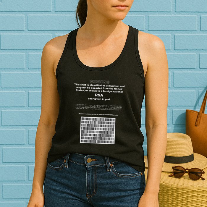 Rsa Encryption In Perl Bitcoin Cypherpunk Adam Back Barcode Womens Tank Top