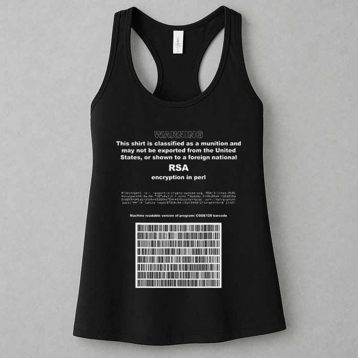 Rsa Encryption In Perl Bitcoin Cypherpunk Adam Back Barcode Womens Tank Top