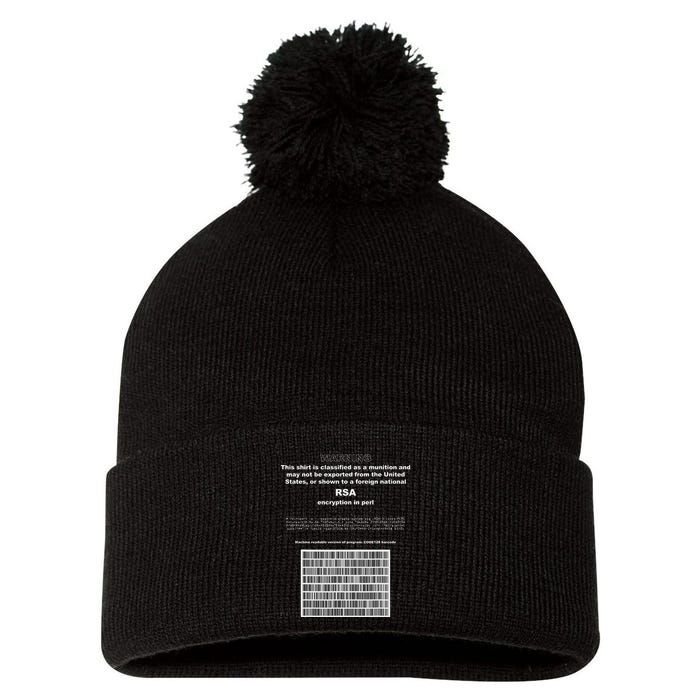 Rsa Encryption In Perl Bitcoin Cypherpunk Adam Back Barcode Pom Pom 12in Knit Beanie