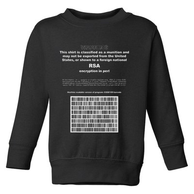 Rsa Encryption In Perl Bitcoin Cypherpunk Adam Back Barcode Toddler Sweatshirt