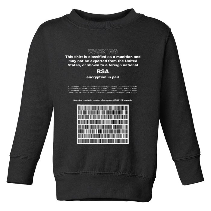 Rsa Encryption In Perl Bitcoin Cypherpunk Adam Back Barcode Toddler Sweatshirt