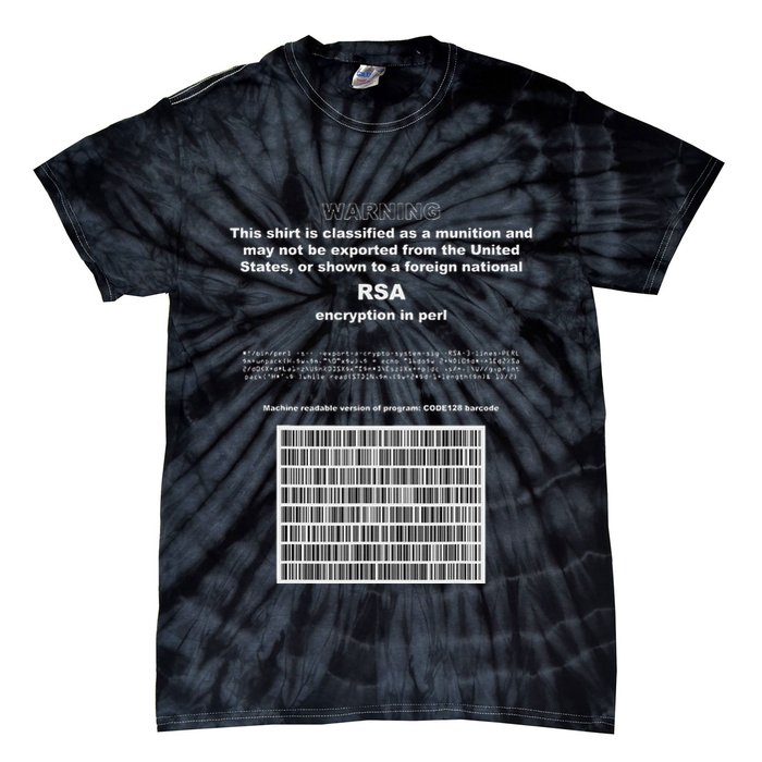 Rsa Encryption In Perl Bitcoin Cypherpunk Adam Back Barcode Tie-Dye T-Shirt