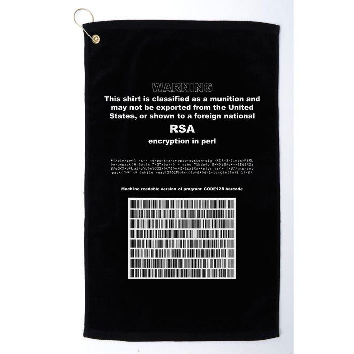 Rsa Encryption In Perl Bitcoin Cypherpunk Adam Back Barcode Golf Towel