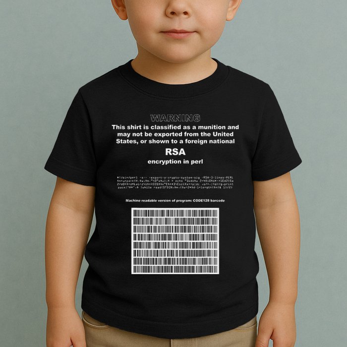 Rsa Encryption In Perl Bitcoin Cypherpunk Adam Back Barcode Toddler T-Shirt