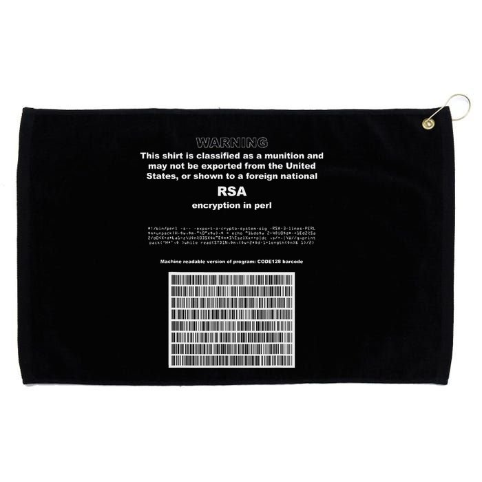 Rsa Encryption In Perl Bitcoin Cypherpunk Adam Back Barcode Grommeted Golf Towel