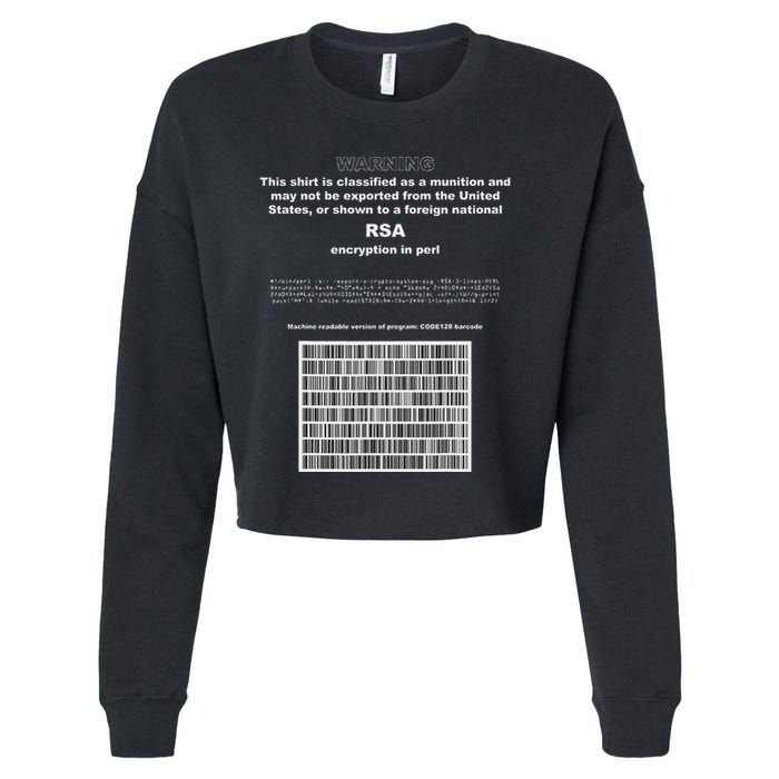 Rsa Encryption In Perl Bitcoin Cypherpunk Adam Back Barcode Cropped Pullover Crew
