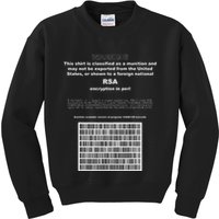 Rsa Encryption In Perl Bitcoin Cypherpunk Adam Back Barcode Kids Sweatshirt