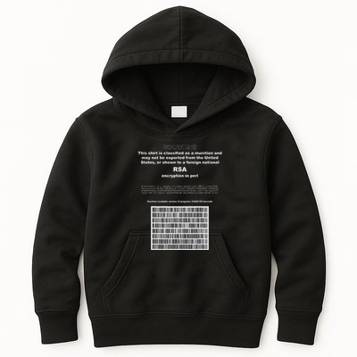 Rsa Encryption In Perl Bitcoin Cypherpunk Adam Back Barcode Kids Hoodie
