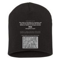 Rsa Encryption In Perl Bitcoin Cypherpunk Adam Back Barcode Short Acrylic Beanie