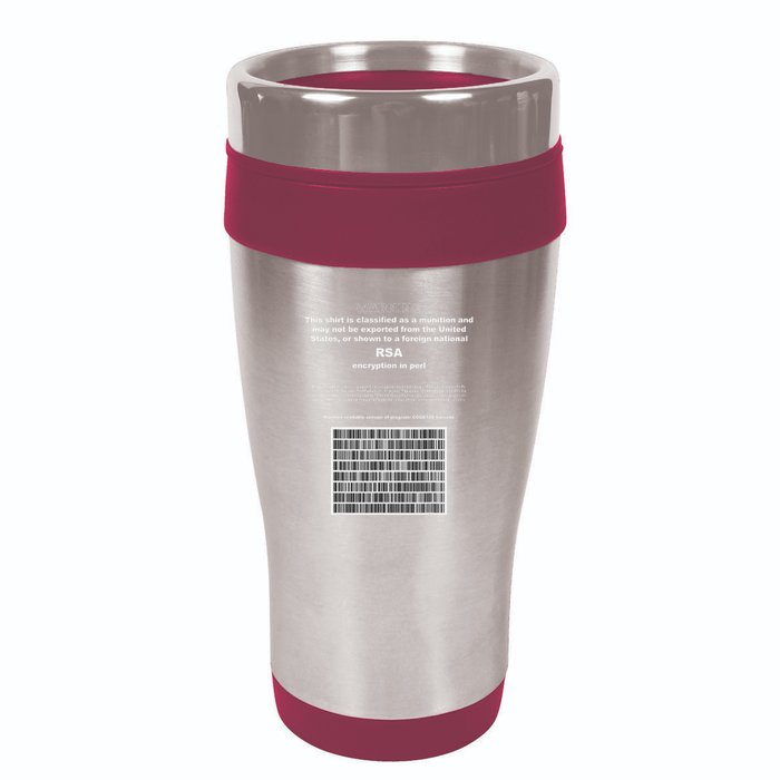 Rsa Encryption In Perl Bitcoin Cypherpunk Adam Back Barcode 16oz Travel Tumbler