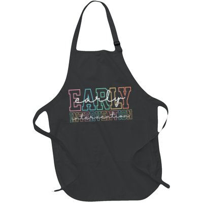 Retro Early Intervention Teacher Intervention Specialist Full-Length Apron With Pockets