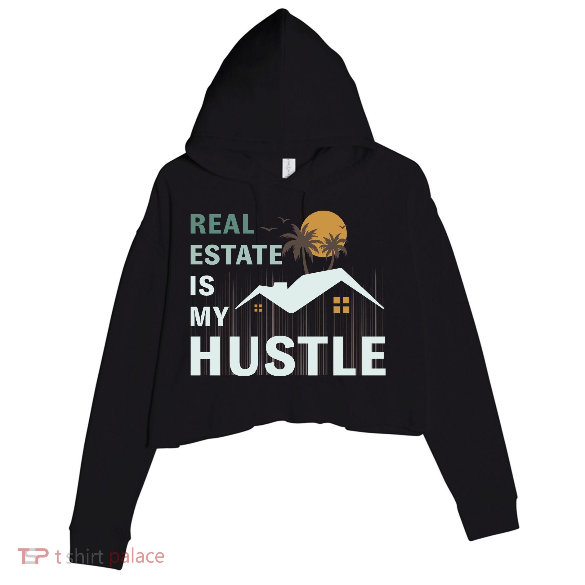 Real Estate Is My Hustle Crop Fleece Hoodie