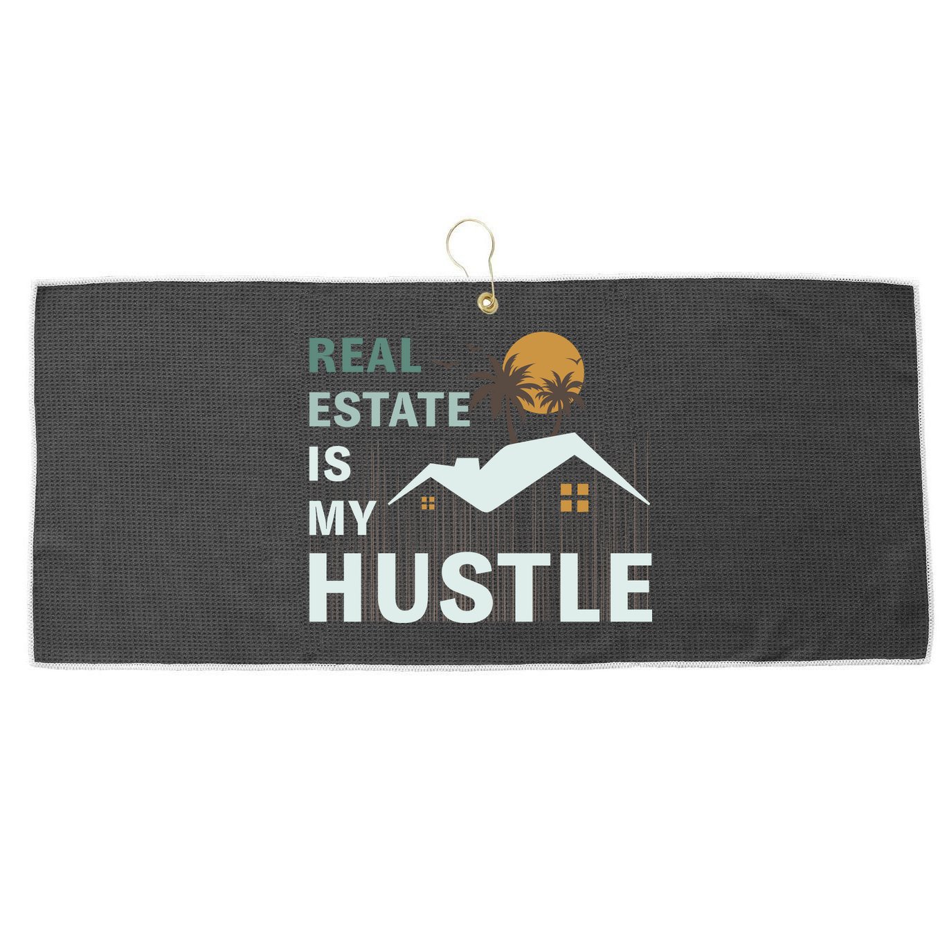 Real Estate Is My Hustle Large Microfiber Waffle Golf Towel