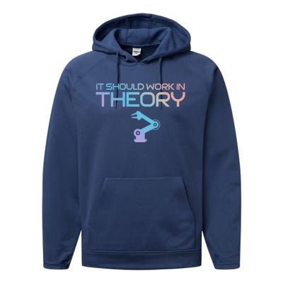 Robotics Engineer It Should Work In Theory Robotics Gift Performance Fleece Hoodie