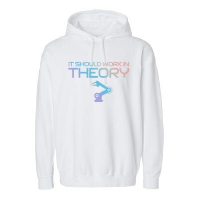 Robotics Engineer It Should Work In Theory Robotics Gift Garment-Dyed Fleece Hoodie